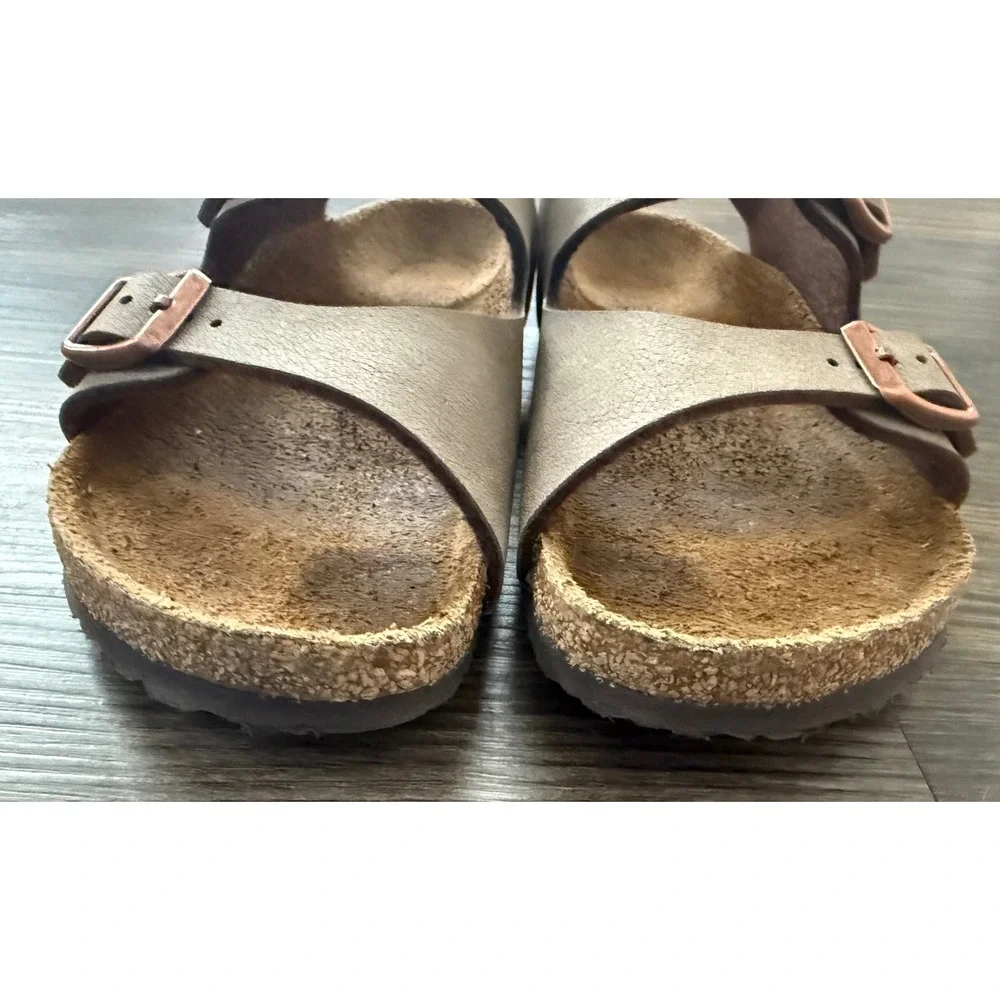 BIRKENSTOCK Milano Sandals Taupe Cork Footbed Copper Buckle Kids EU 31 US 1–1.5